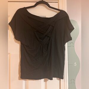 Black Top with Back Cutouts - L